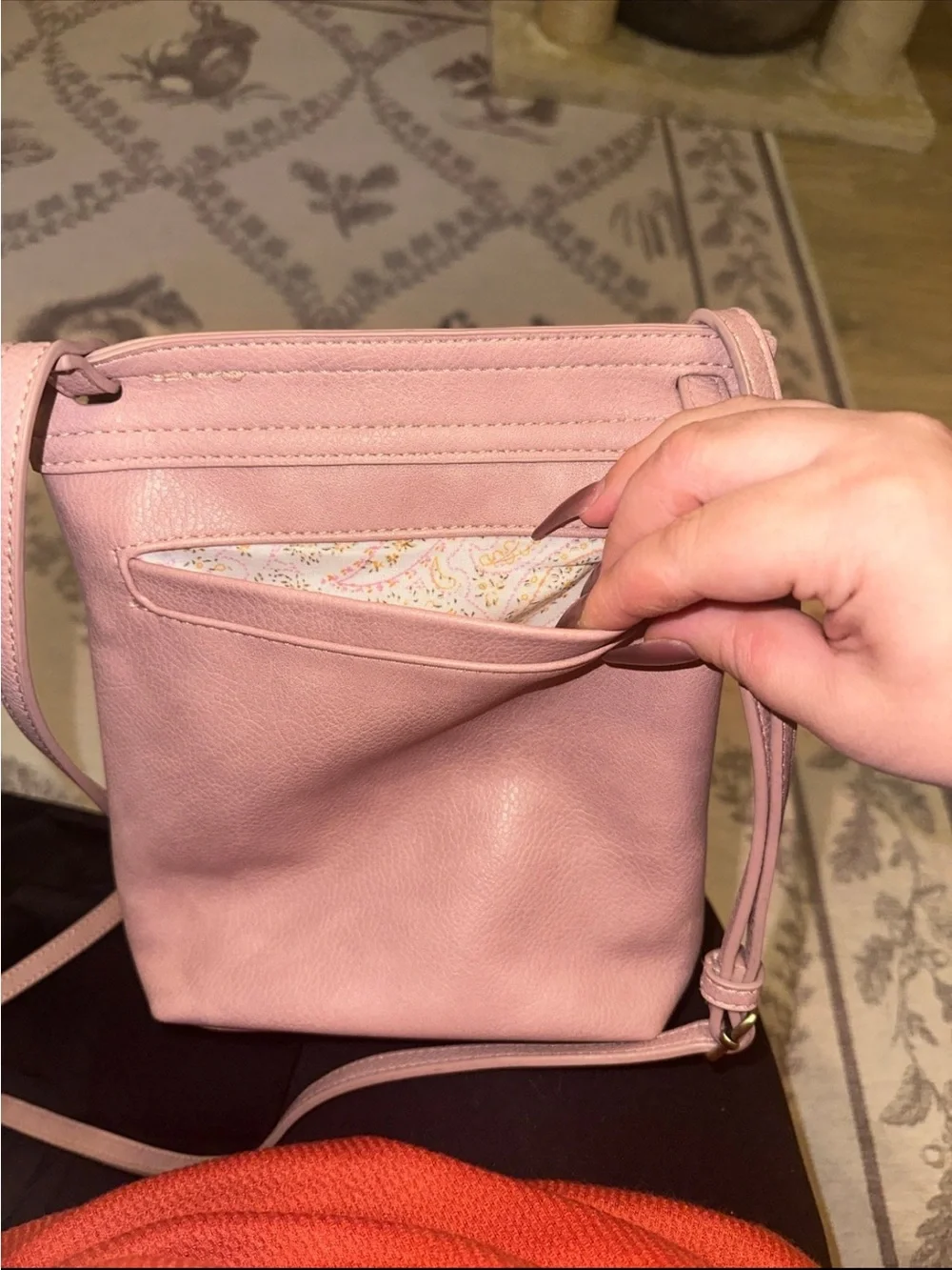 Joy Susan Women's Dusty Rose Crossbody Bag - Minimal Faux Leather Shoulder Purse - Picture 4 of 5